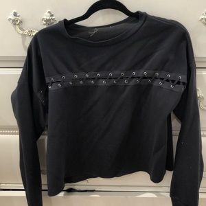 Grey detailed crew neck sweatshirt
